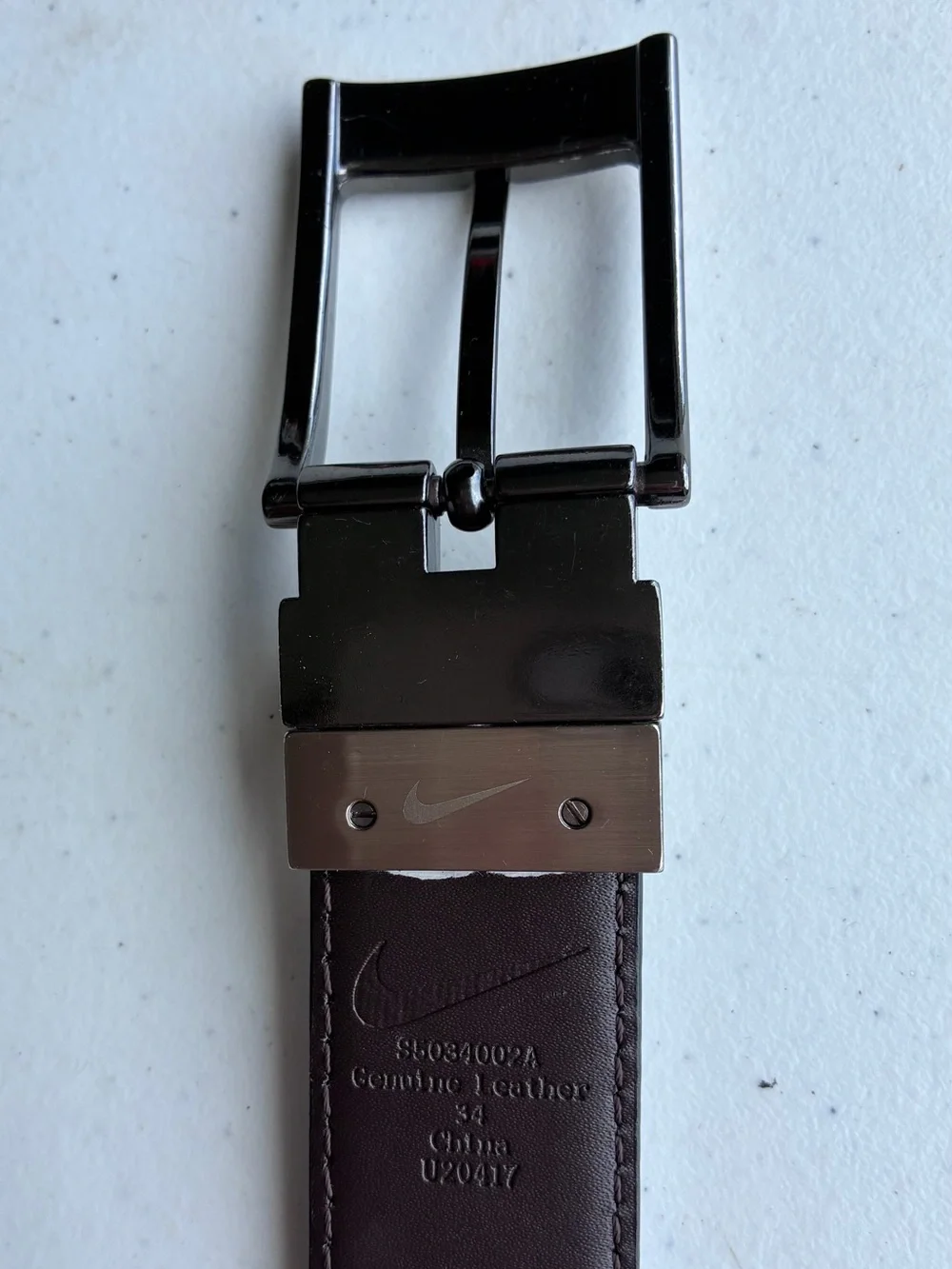 Nike Black/Brown Reversible Genuine Leather S5034002A Adult Belt Size 34